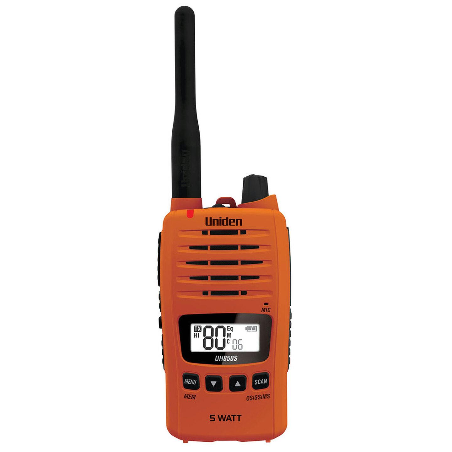 Uniden 5 Watt Orange Waterproof Handheld UHF UH850-O 