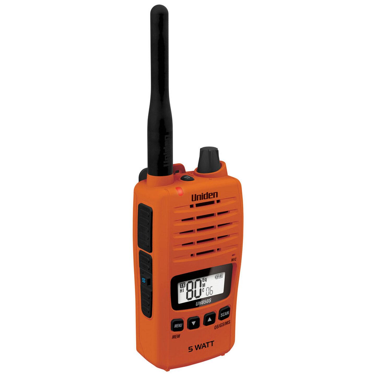 Uniden 5 Watt Orange Waterproof Handheld UHF UH850-O 