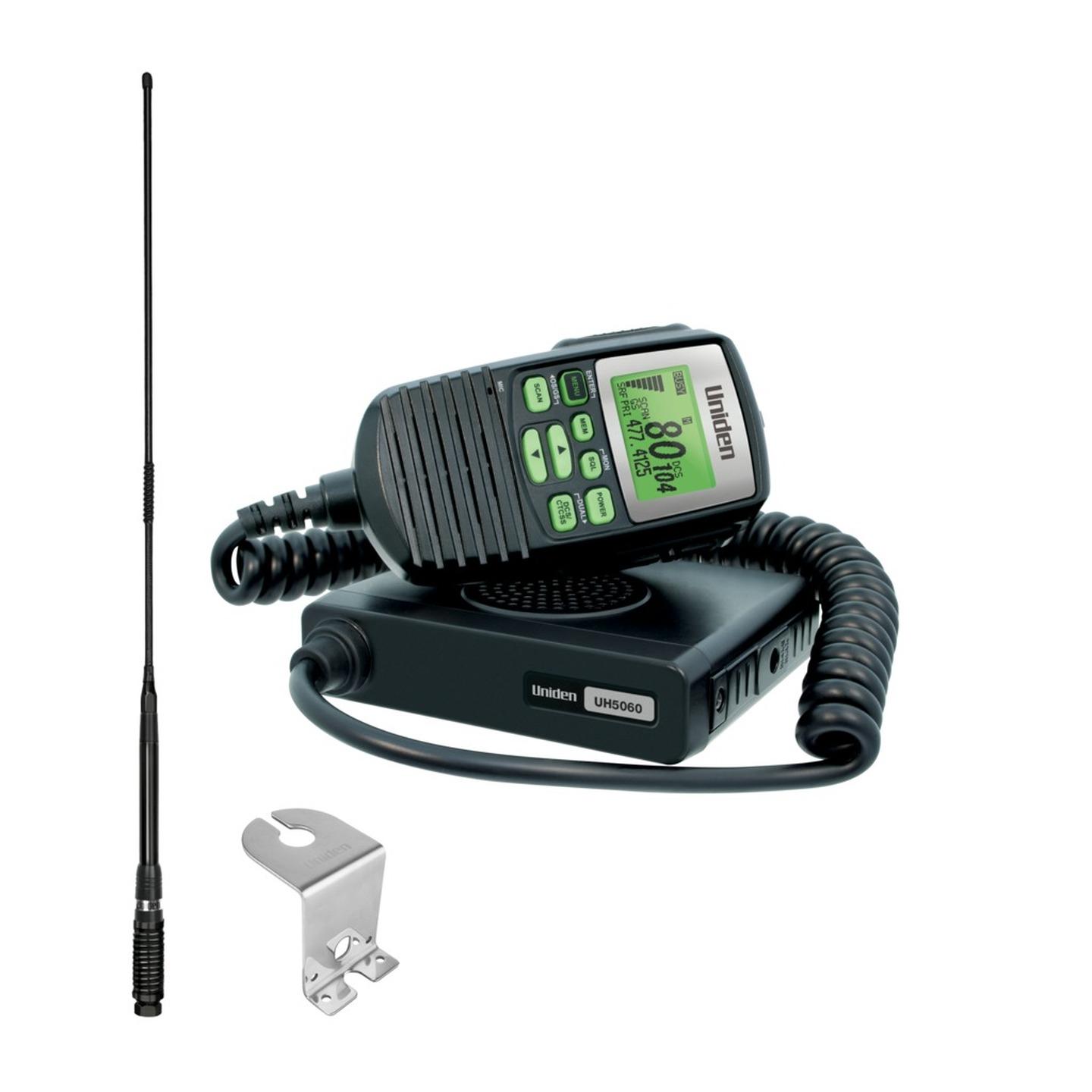 Uniden 5W UHF CB Mobile Transceiver Mic and Antenna Pack UH5060VP