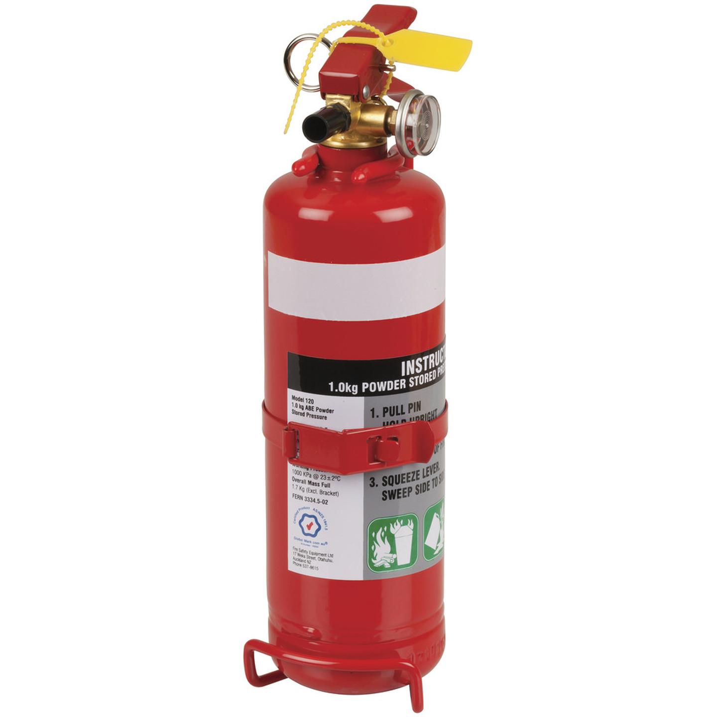 1kg Fire Extinguisher 1A:20B:E - Metal Bracket