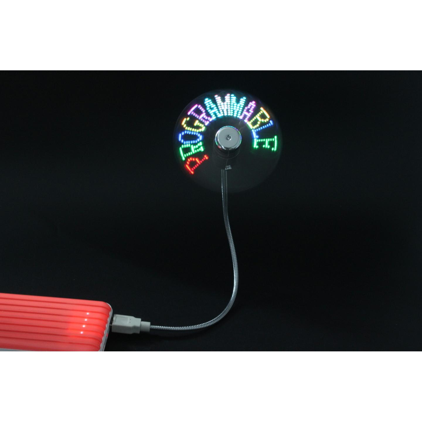 USB Personal Fan that Displays Programmable Messages