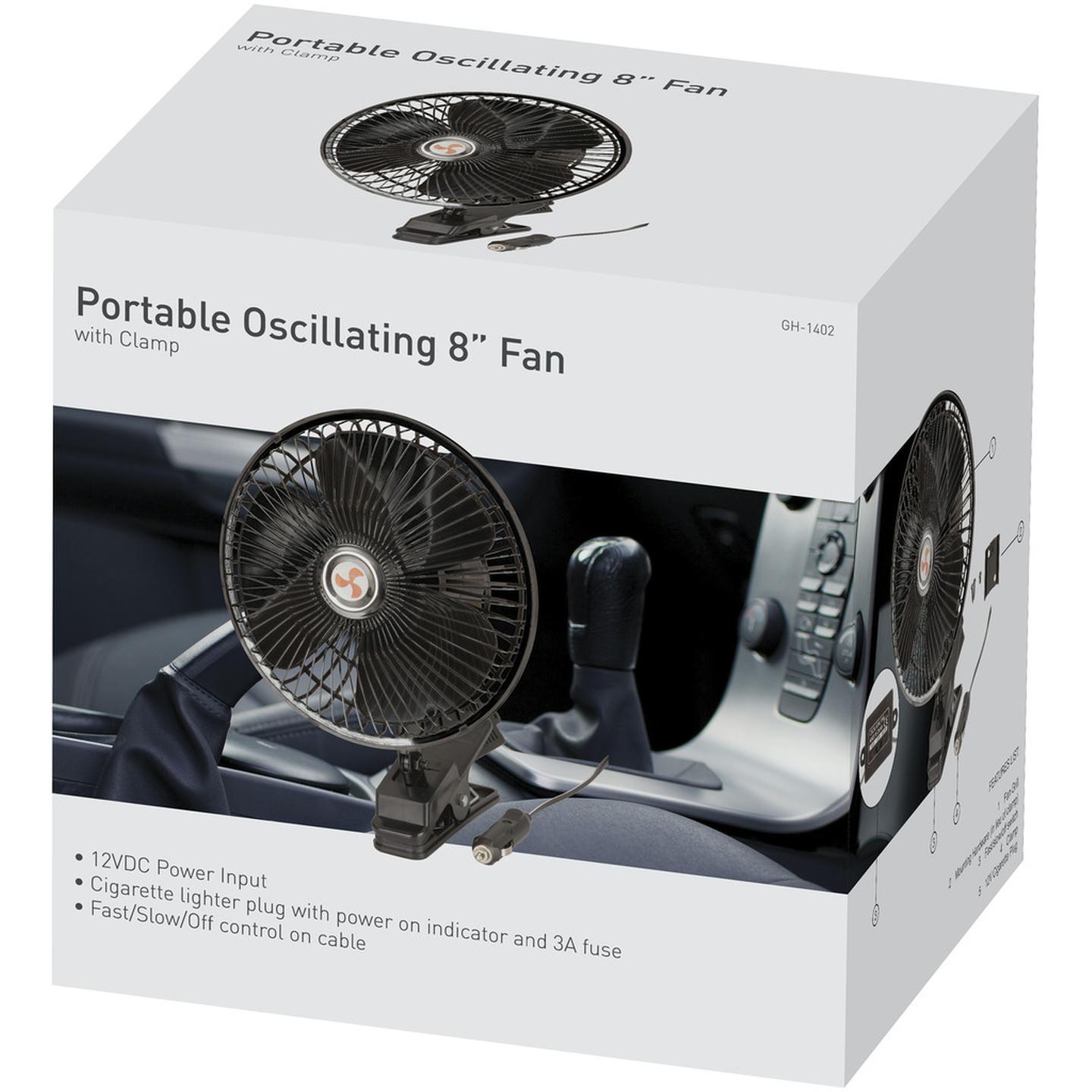 Oscillating Fan with Clamp 8 Inch