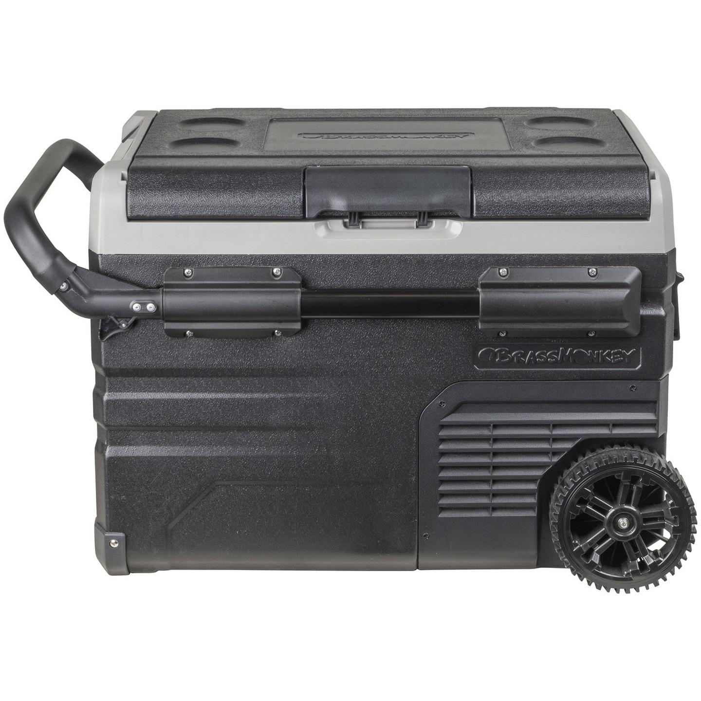 35L Brass Monkey Portable Dual Zone Fridge/Freezer with Wheels and Battery Compartment