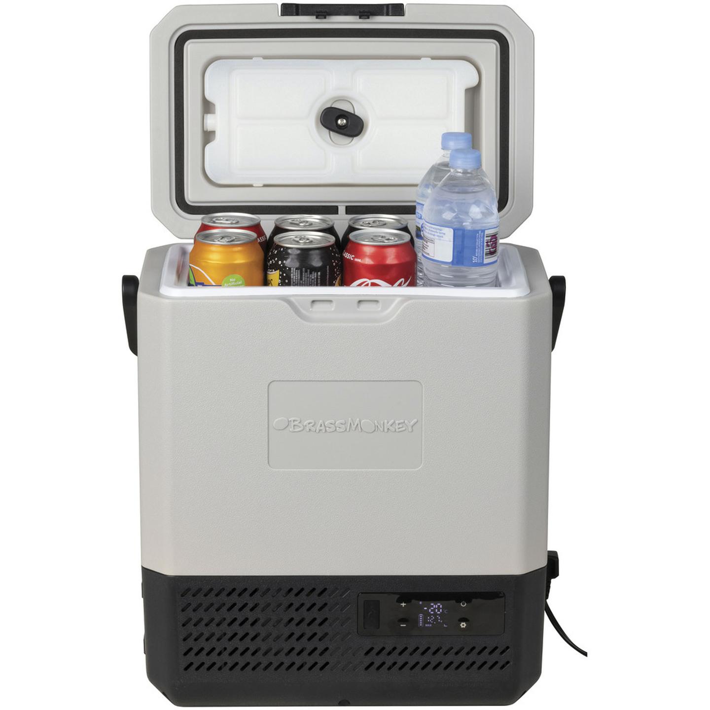 8L Brass Monkey Portable Fridge/Freezer with Carry Handle and Battery Compartment