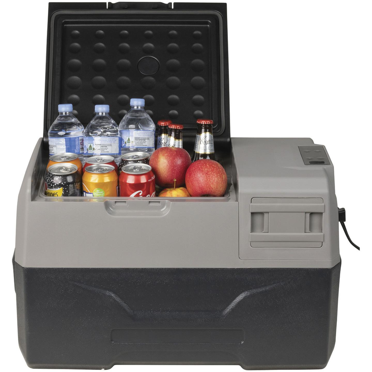 30L Rovin Portable Fridge or Freezer with Solar Charger Board plus Handles  Wheels and Supports Removable Battery