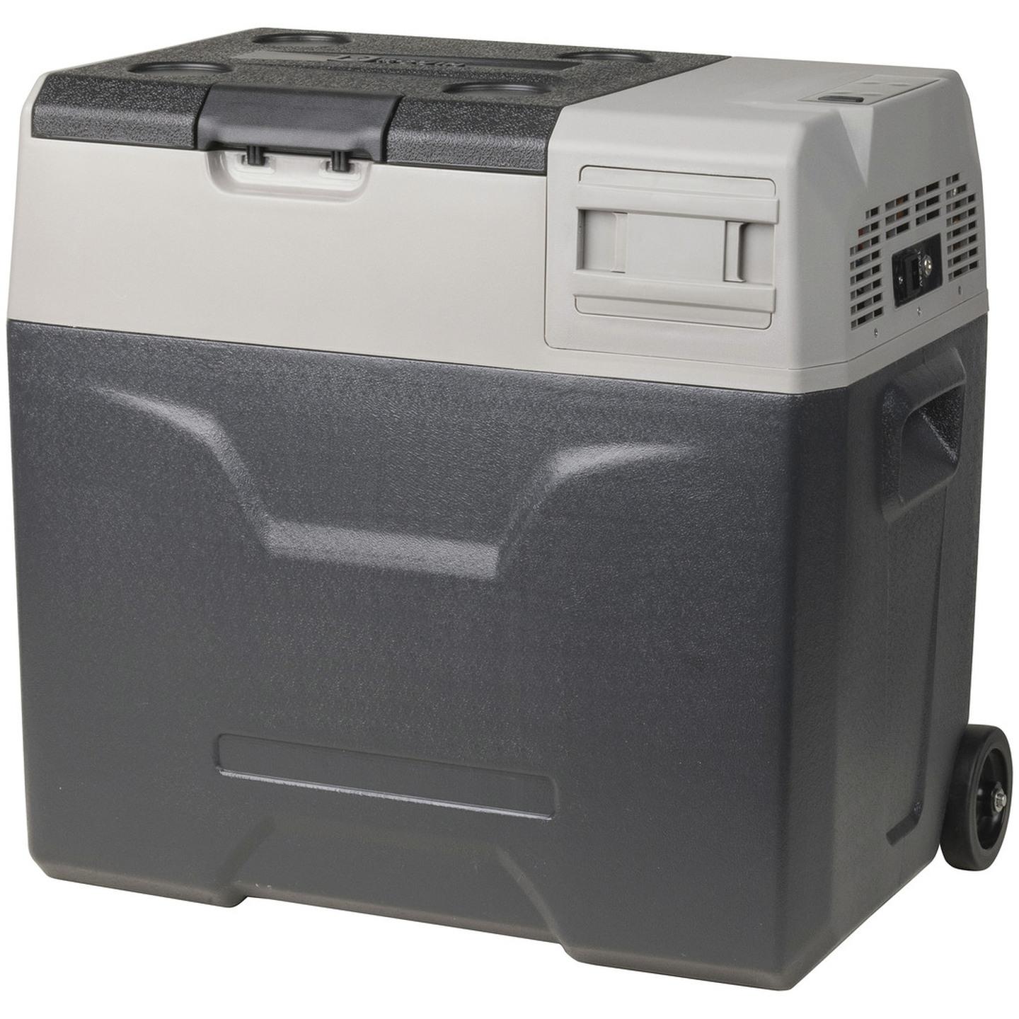 50L Rovin Portable Fridge or Freezer with Solar Charger Board plus Handles  Wheels and Supports Removable Battery