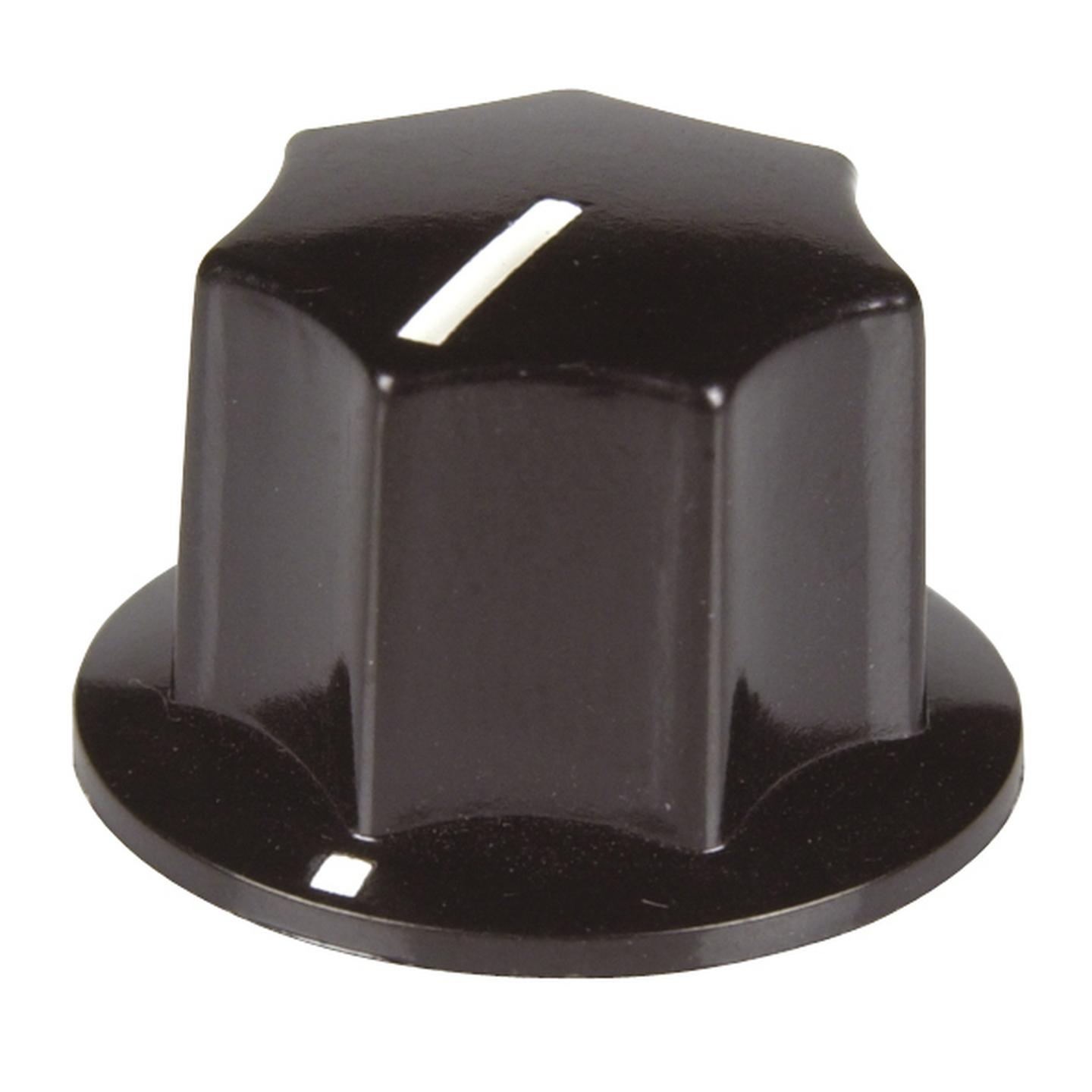 23mm Knob - Black Plastic with Pointer