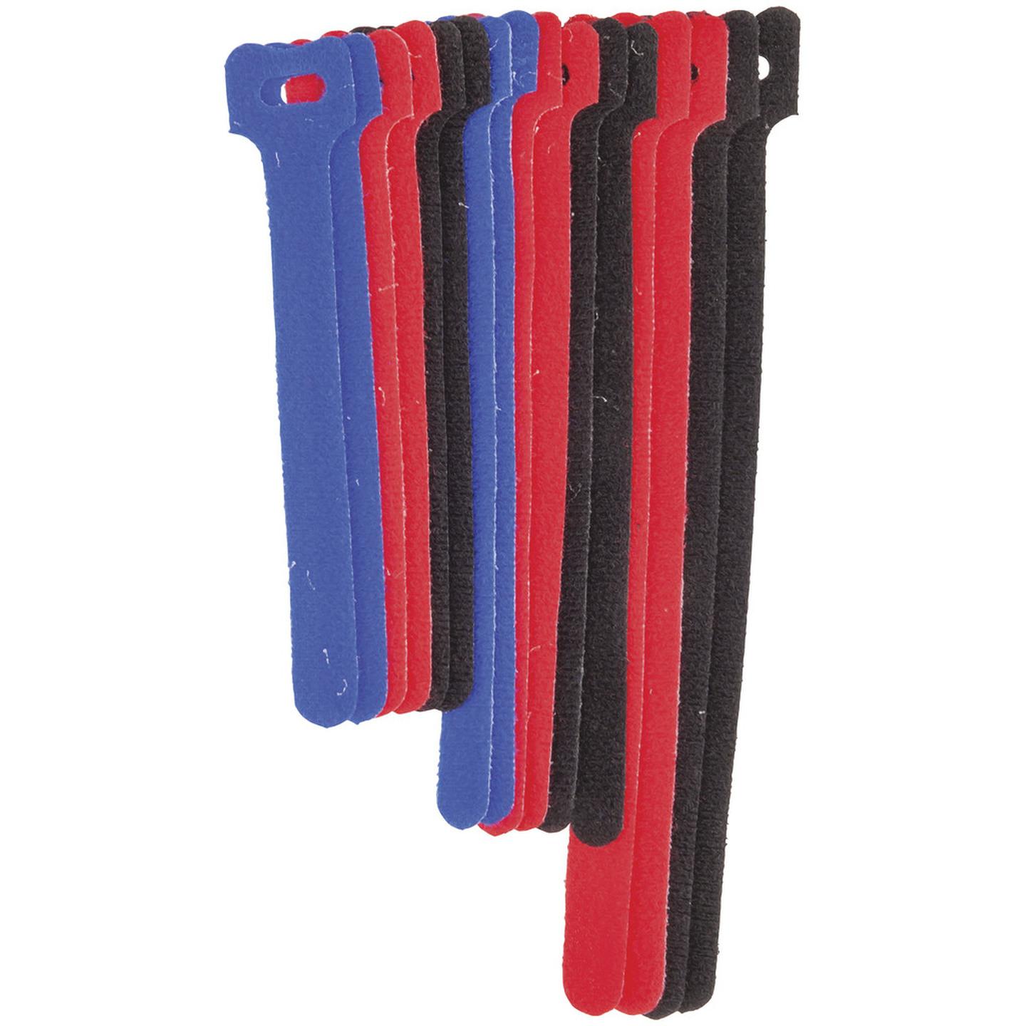 Mixed Hook and Loop Cable Ties Pack of 16