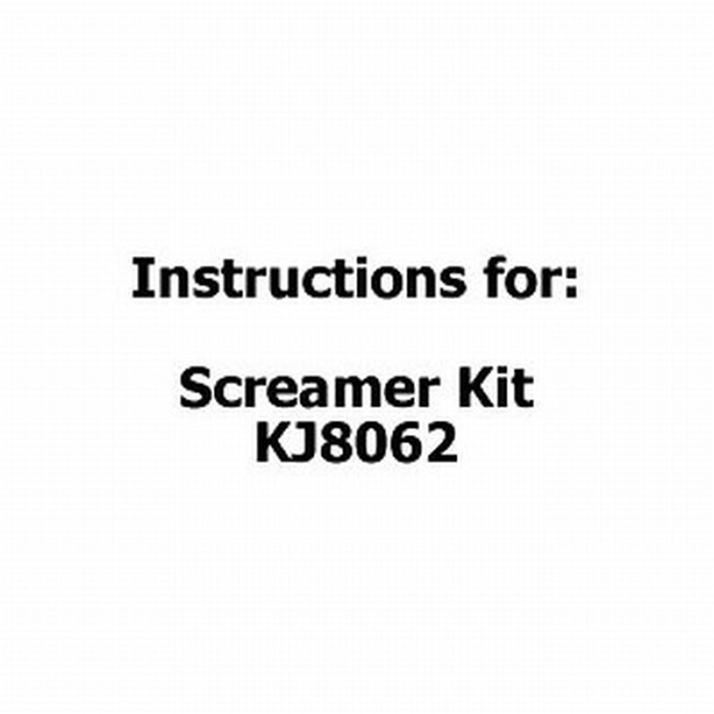 Instructions for Screamer Kit KJ8062
