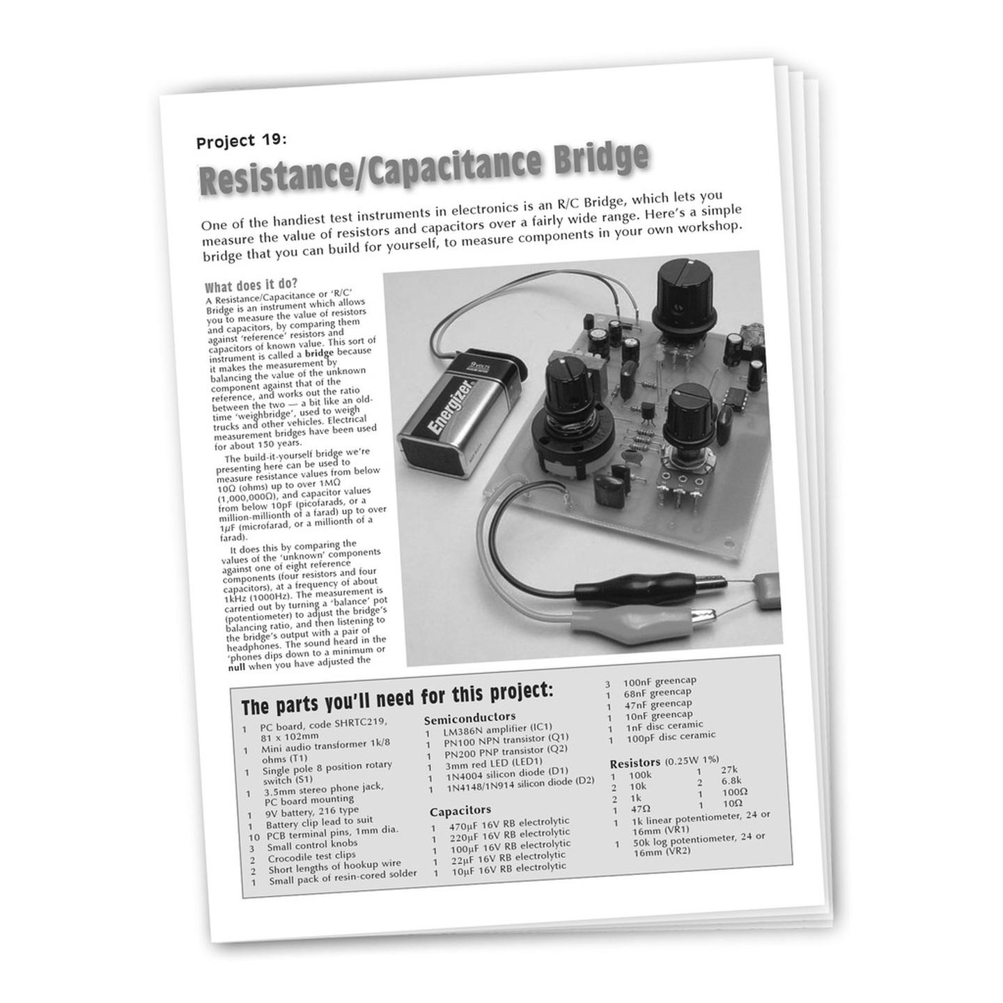 Instructions to suit SC2 Project - KJ8240 Tester for Capacitors and Resistors
