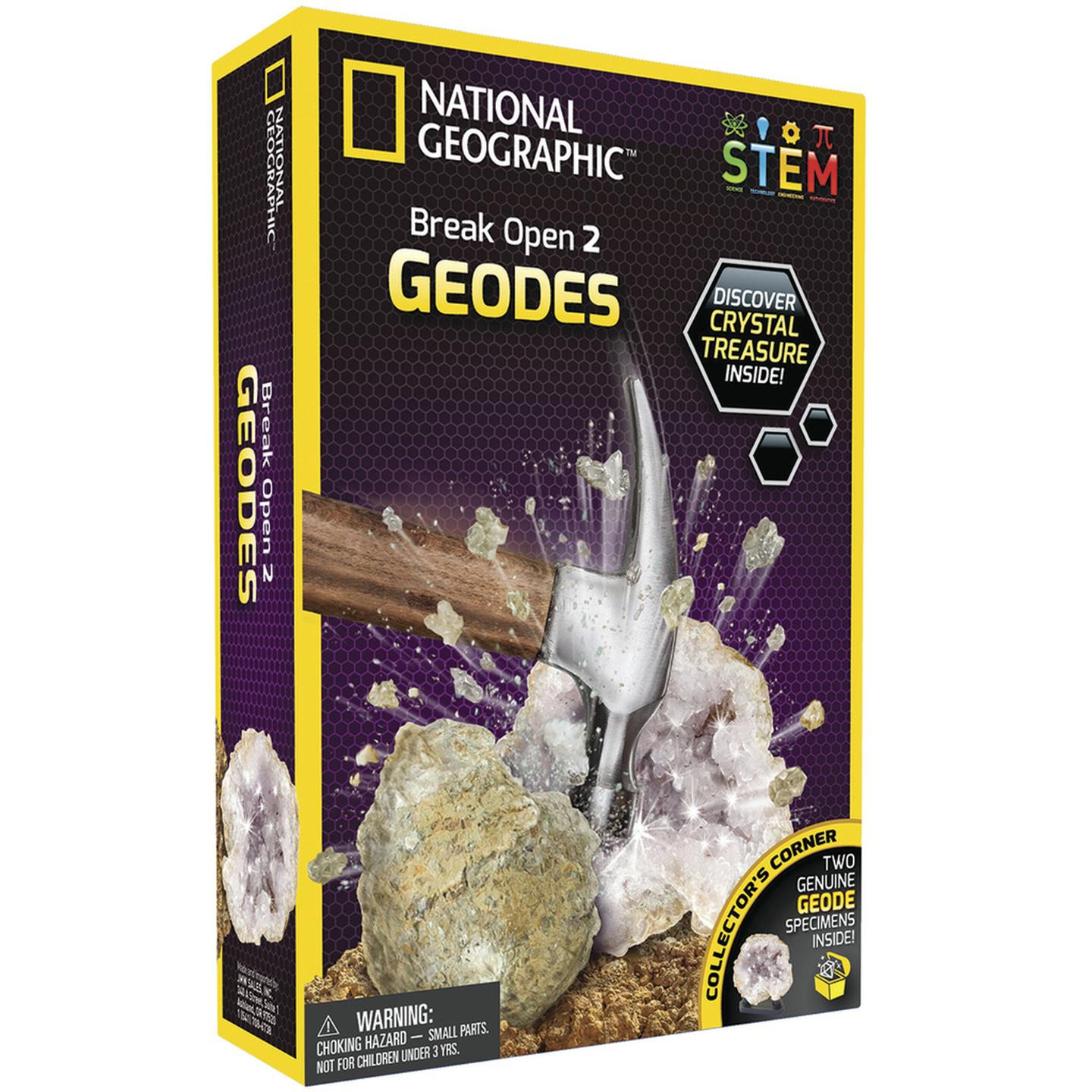 Science Kit - Break open 2 Real Geodes