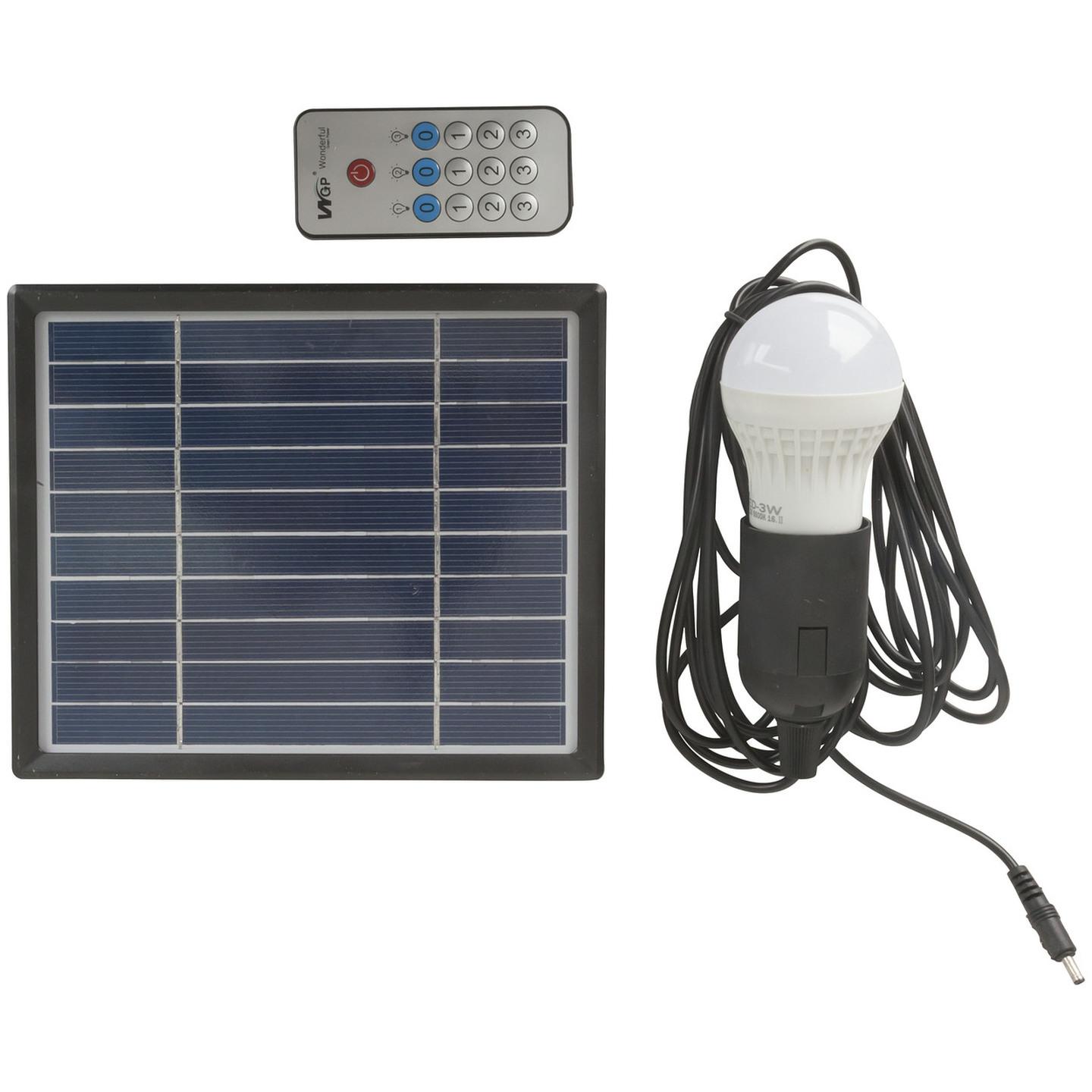 Solar Recharge LED Light Kit with Remote