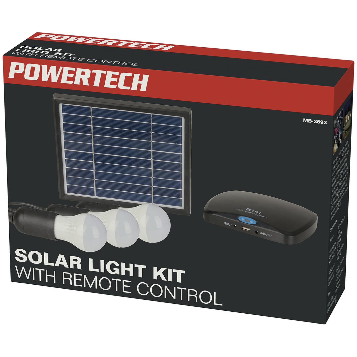 Solar Recharge LED Light Kit with Remote