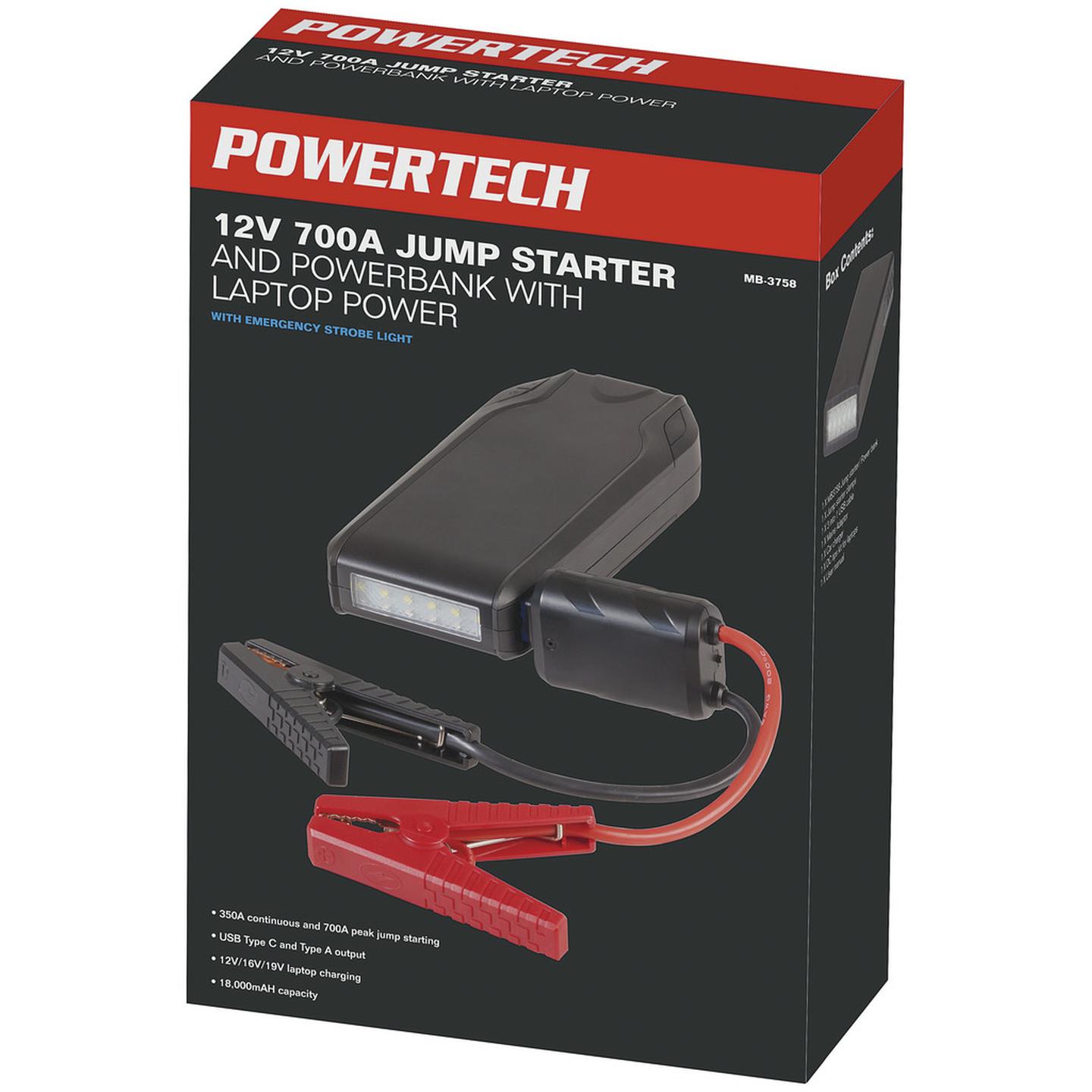 12V 700A Jump Starter & Powerbank with Laptop Power