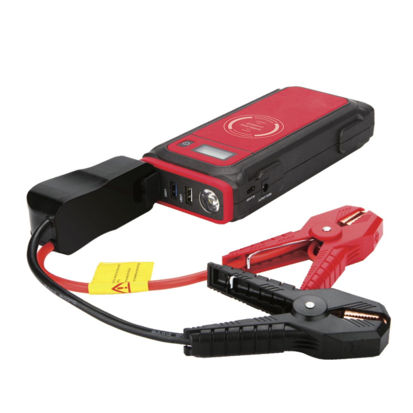 12V 1000A Jump Starter and Powerbank with 10W Wireless QI Charger