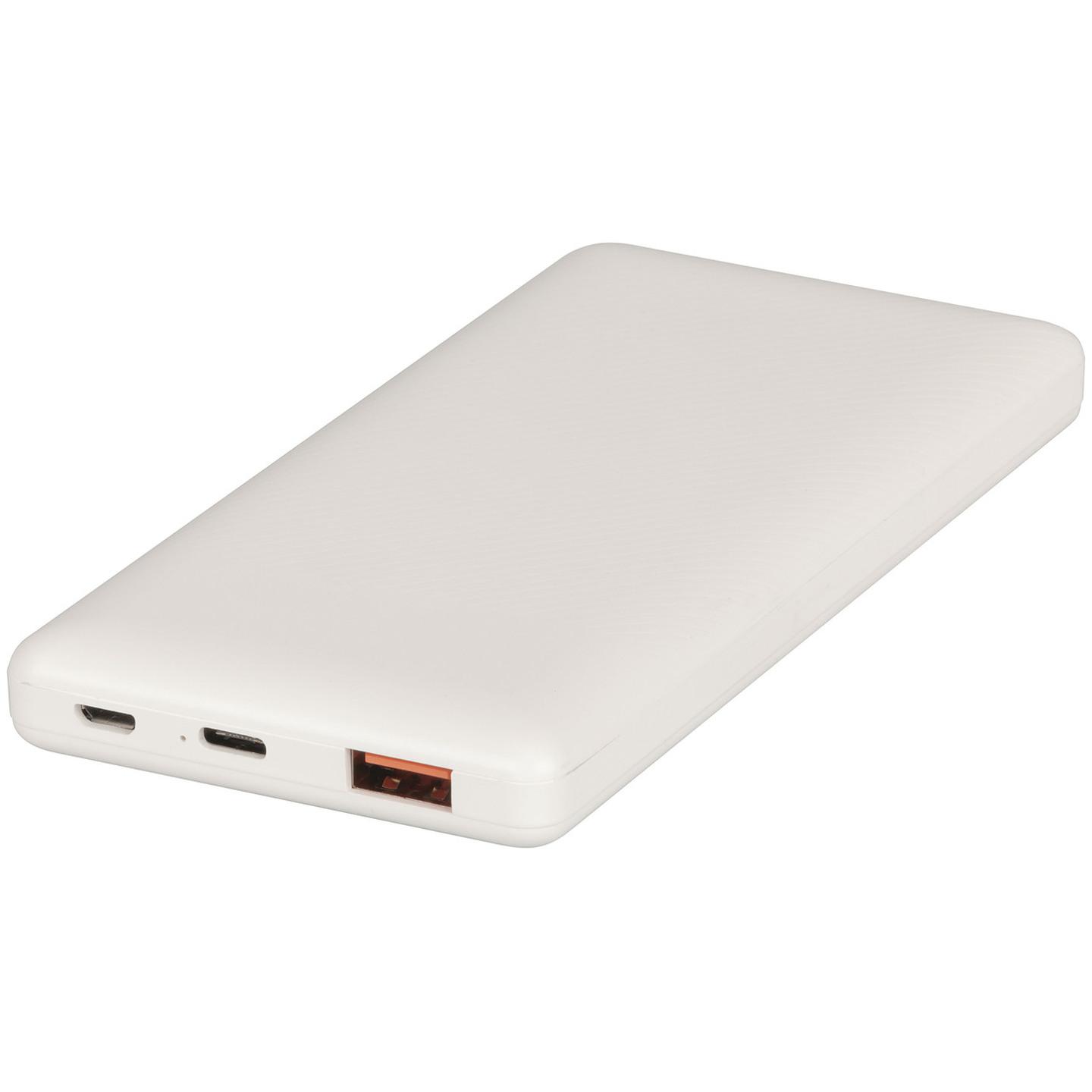 10000mAh Power Bank with USB-C PD and USB-A Ports - White