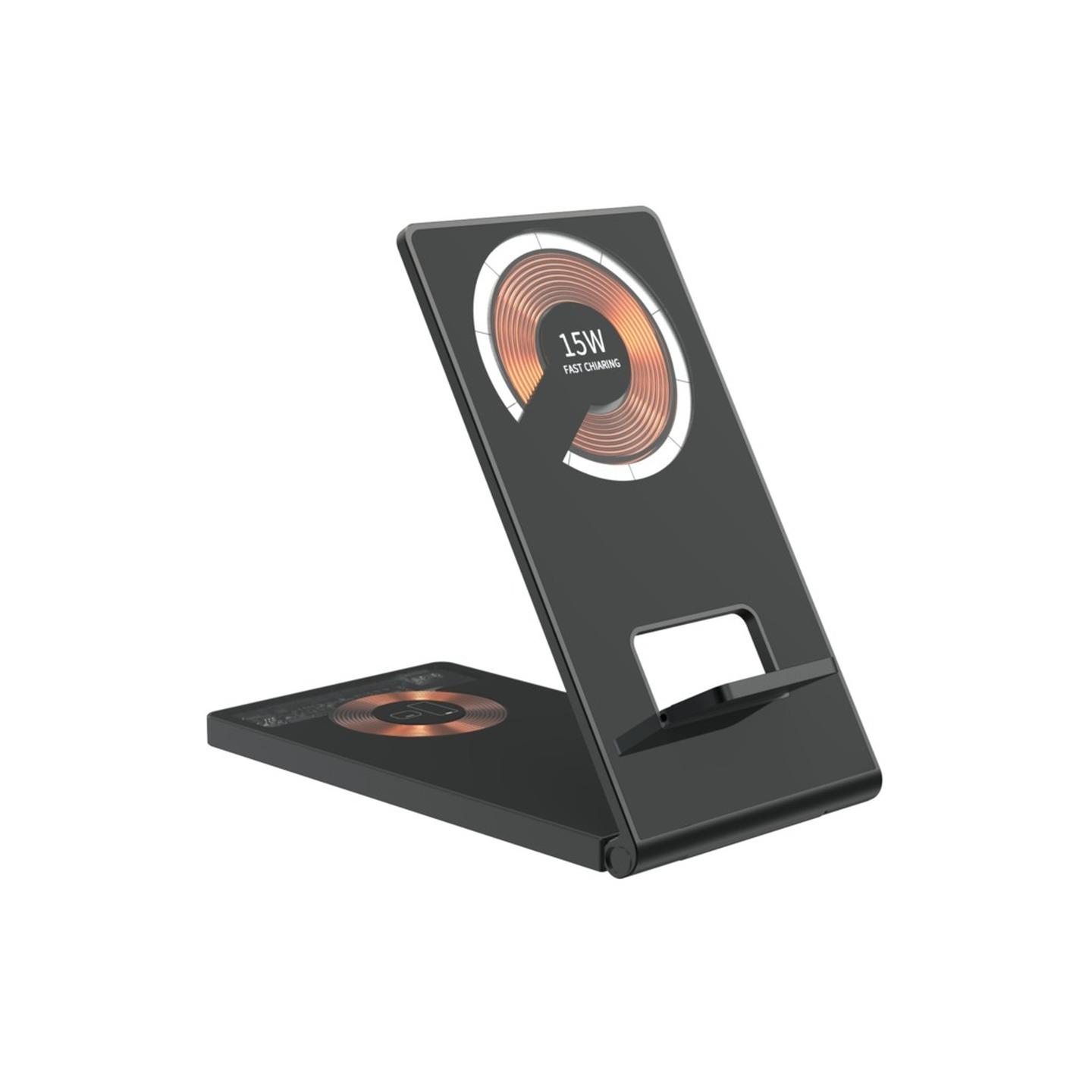 2in1 Foldable 15W Qi Wireless Charging Stand