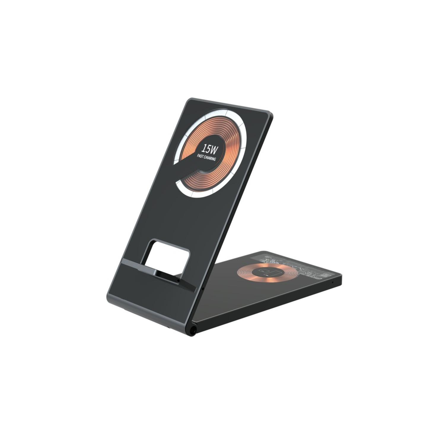 2in1 Foldable 15W Qi Wireless Charging Stand