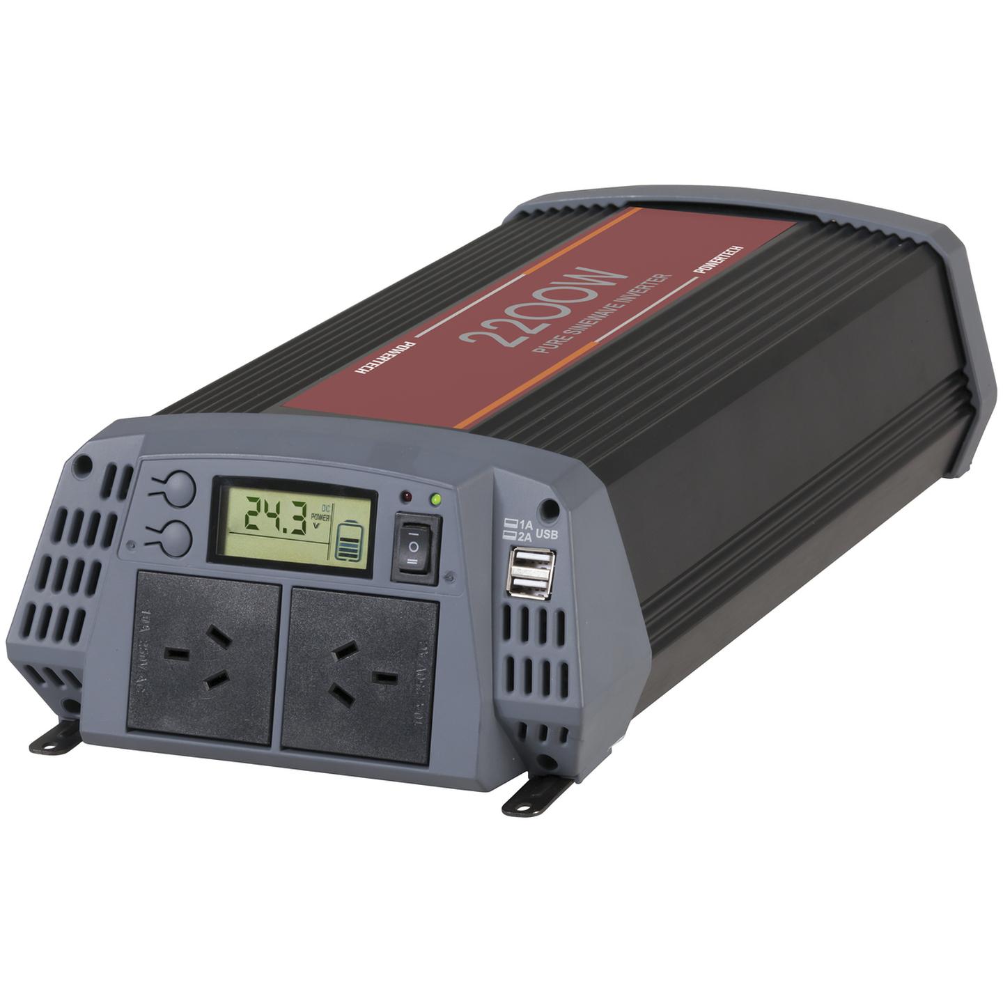 2200 Watt 24VDC to 230VAC Pure Sine Wave Inverter with 30A Solar Regulator