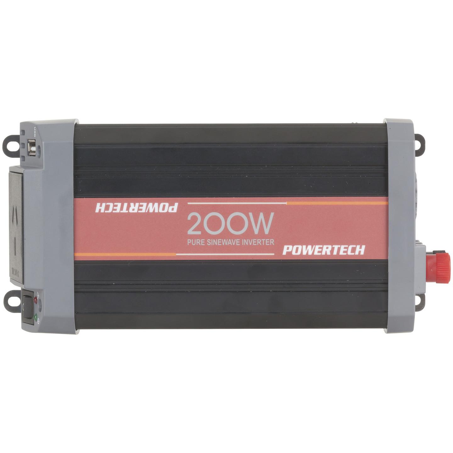 200W 12VDC to 230VAC Pure Sine Wave Inverter - Electrically Isolated