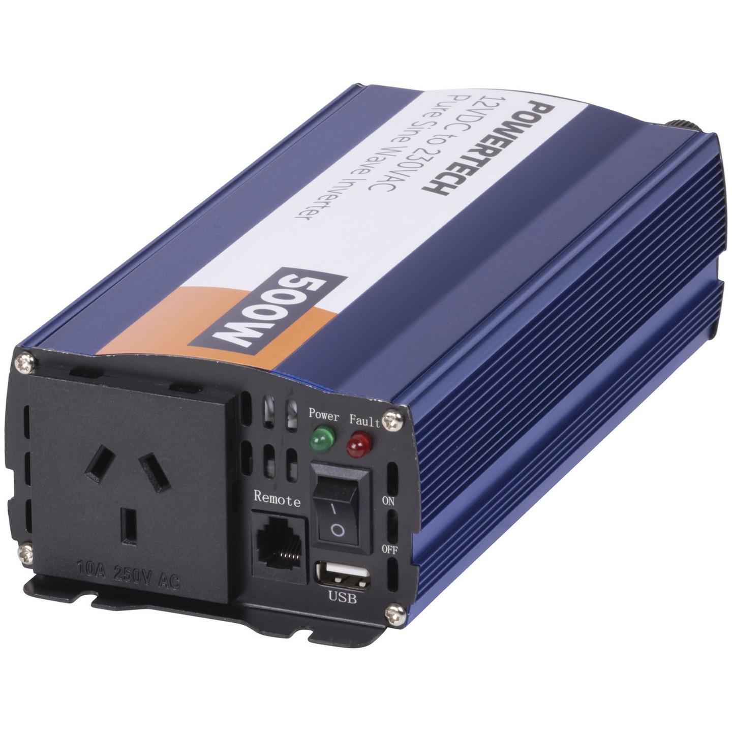 500W 12VDC to 230VAC Pure Sine Wave Inverter - Electrically Isolated