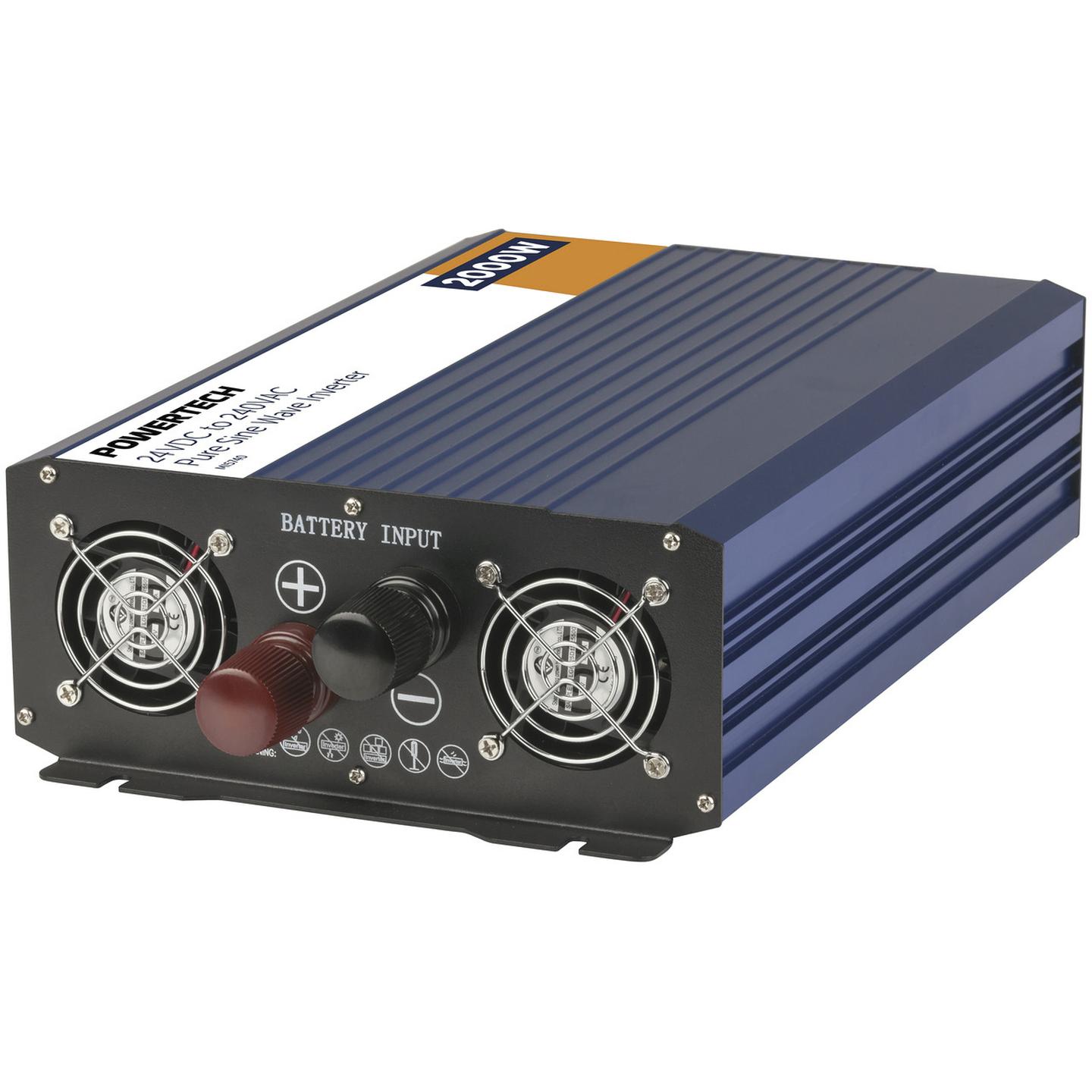 2000W 24VDC to 230VAC Pure Sine Wave Inverter - Electrically Isolated