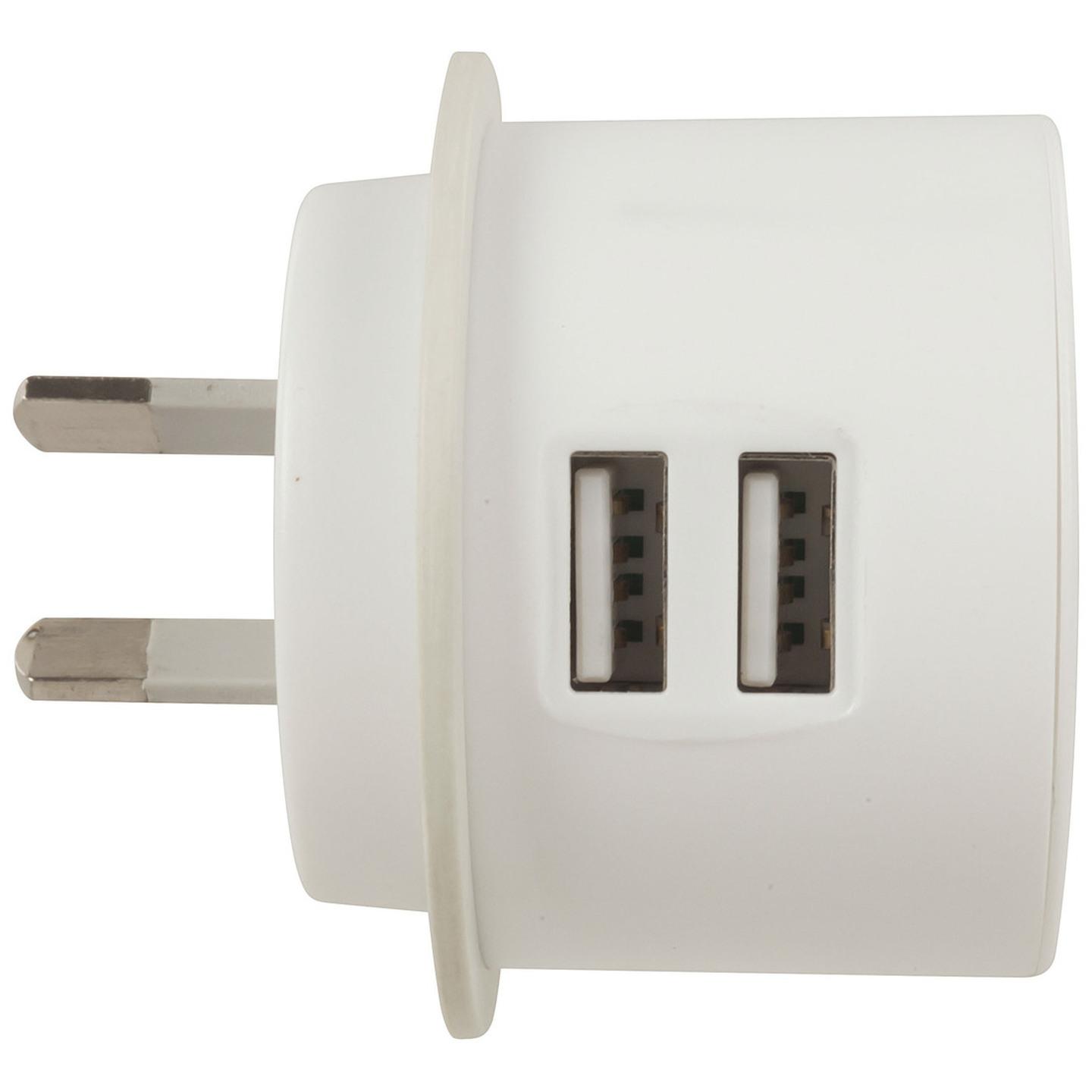 Dual USB Wall Charger with LED Night Light