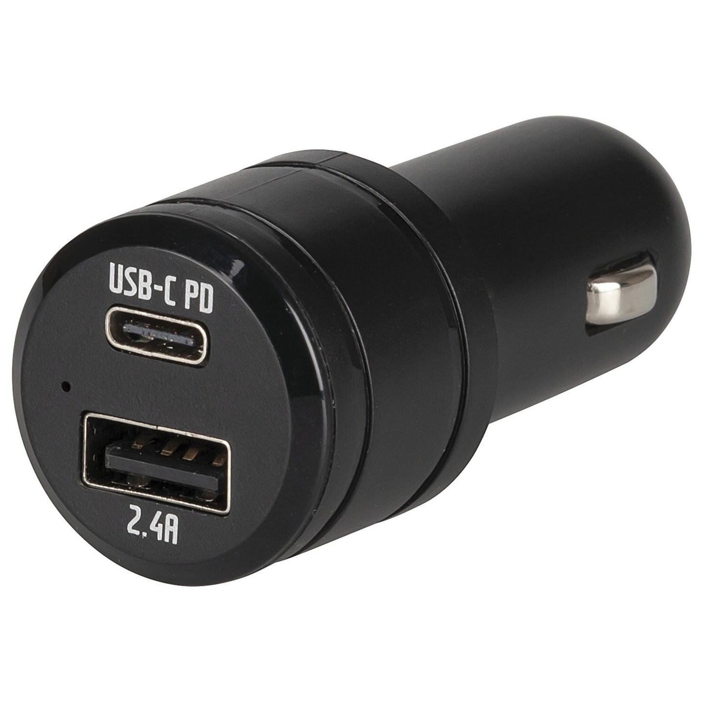 32W USB A and Type-C Car Cigarette Lighter Adaptor