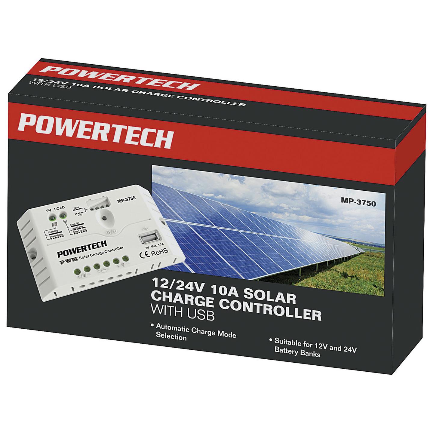 10A PWM Solar Charge Controller 12/24V with USB