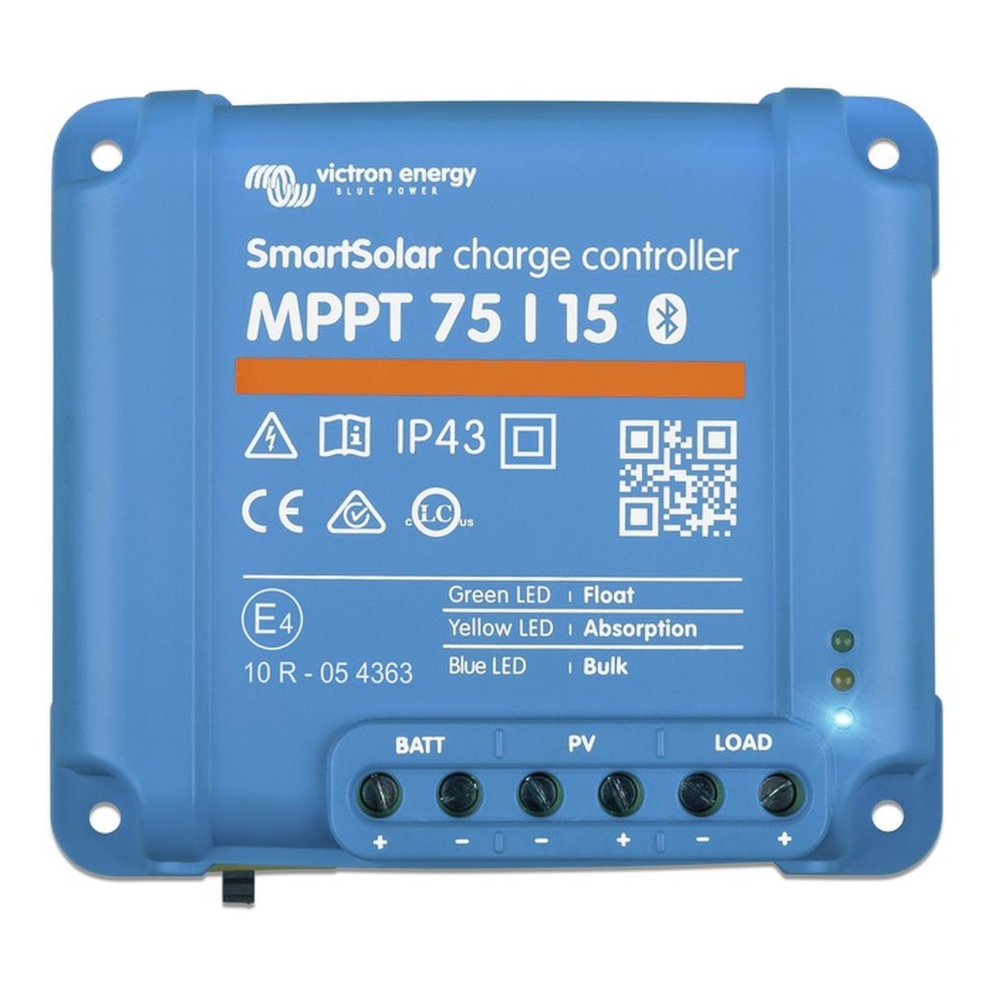 Victron SmartSolar Charge Controllers MPPT 75/15 - 12/24V 15A with load output and Bluetooth