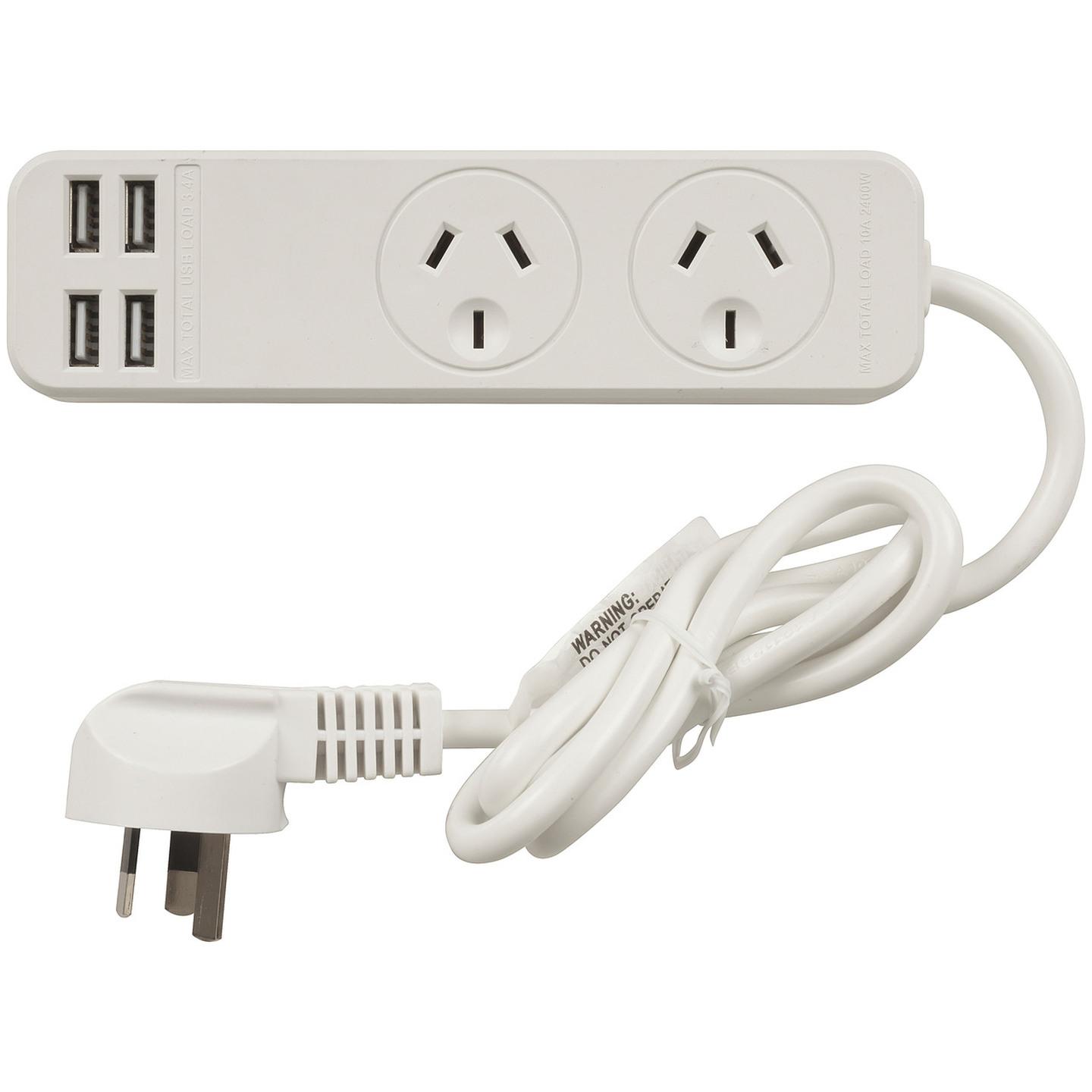 2 Way Powerboard with USB Charge Ports