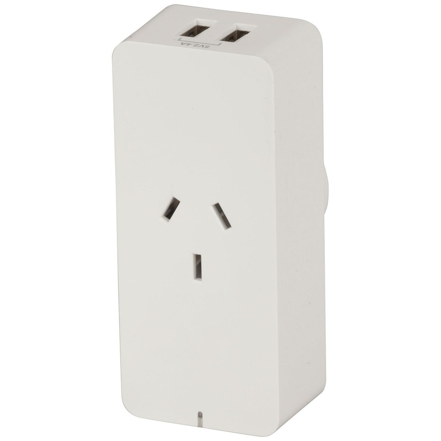 Smart Plug WiFi Controlled Main Switch and Energy Monitor with 2 x USB Sockets