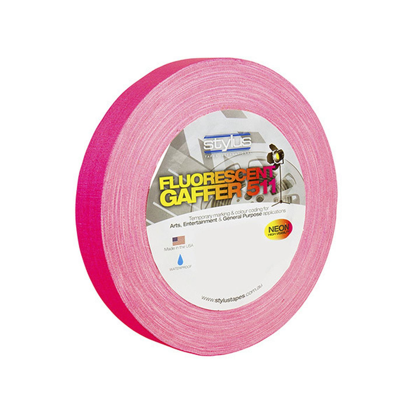 10m Fluoro Pink Stylus Gaffer Tape