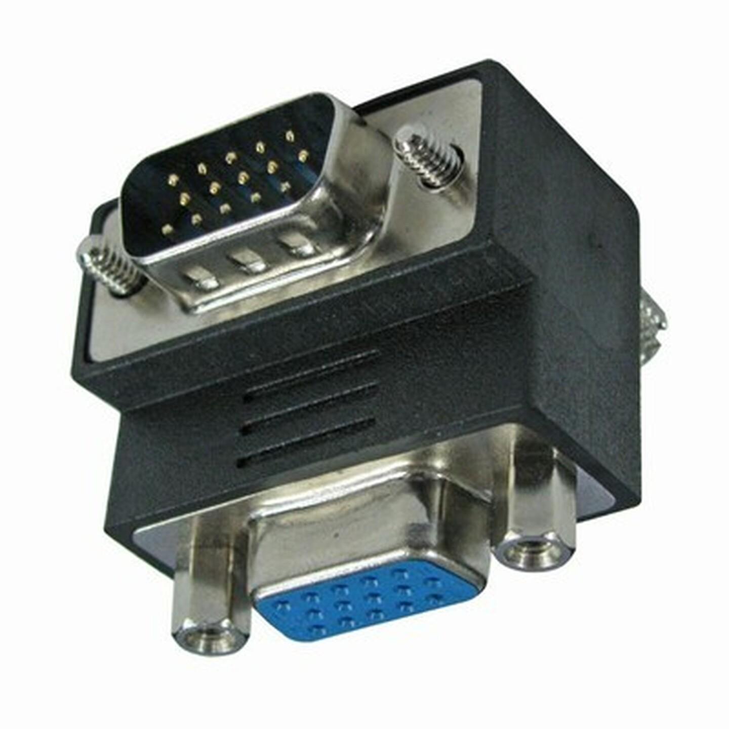 VGA Plug to Socket 90 Adaptor Down