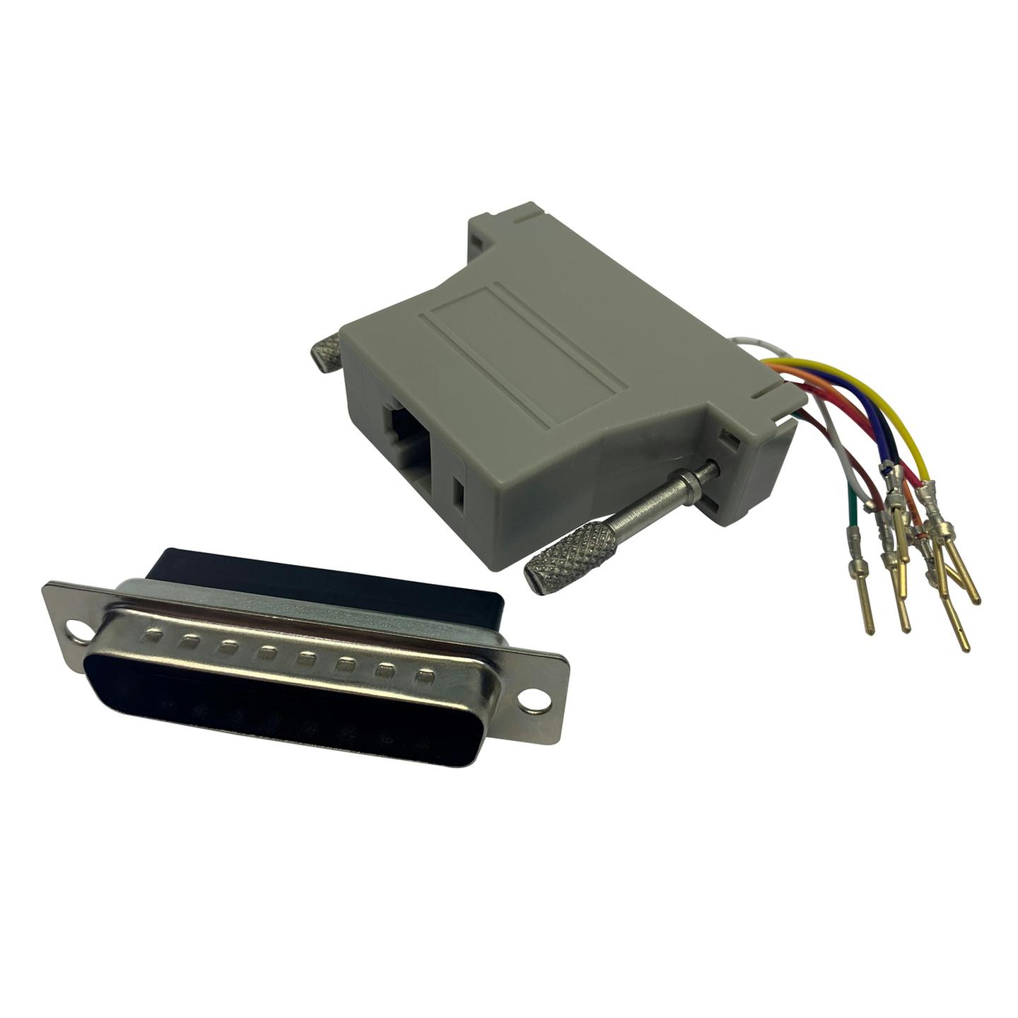 D25 Plug to RJ45 Socket Computer Adaptor