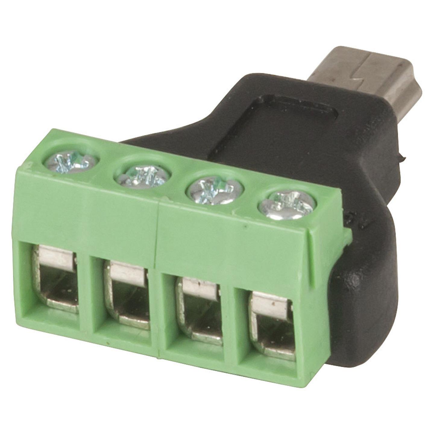 USB 2.0 Mini B Plug to 4-Way Screw Terminal Header Adaptor
