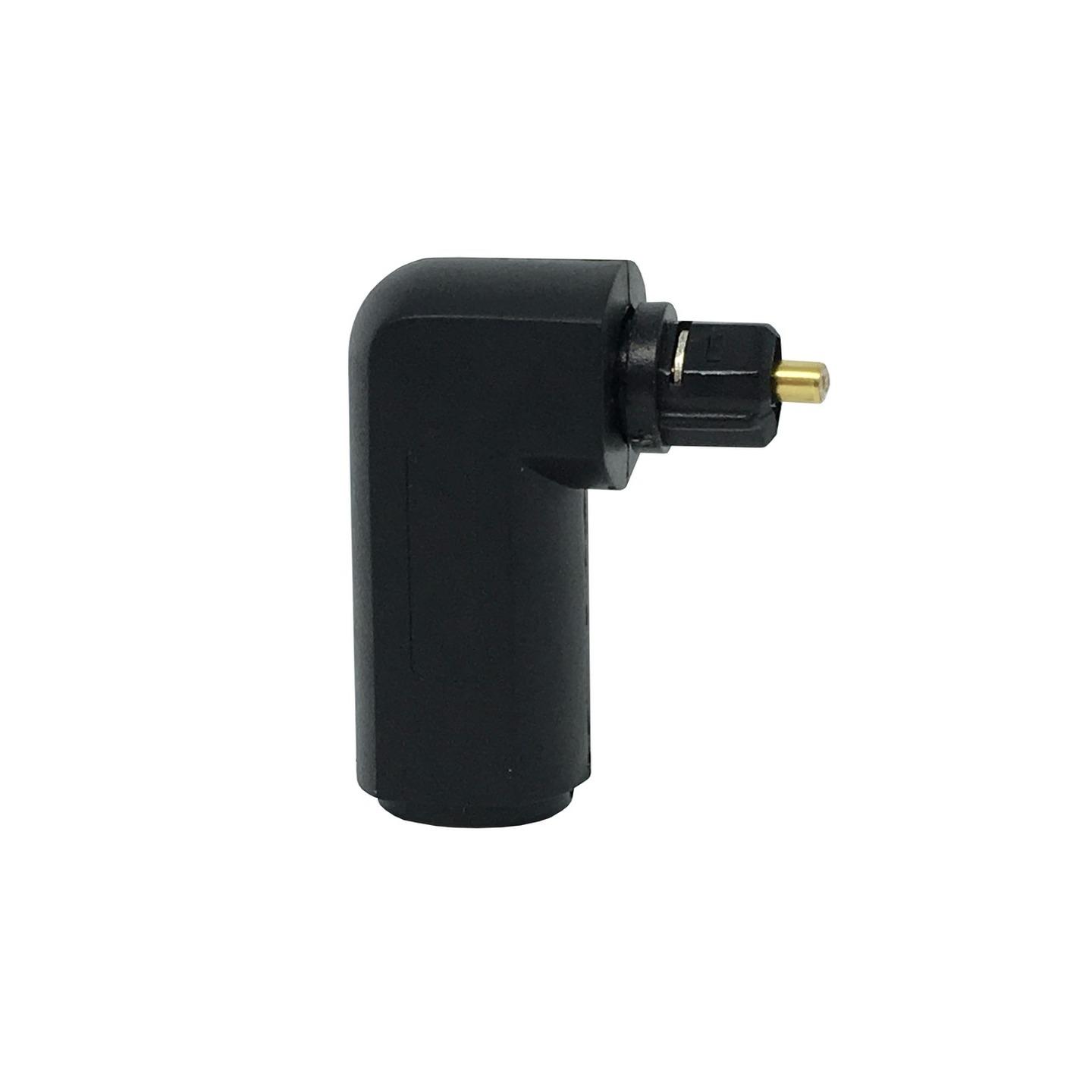 TOSLINK Plug to Socket Right Angle Adaptor