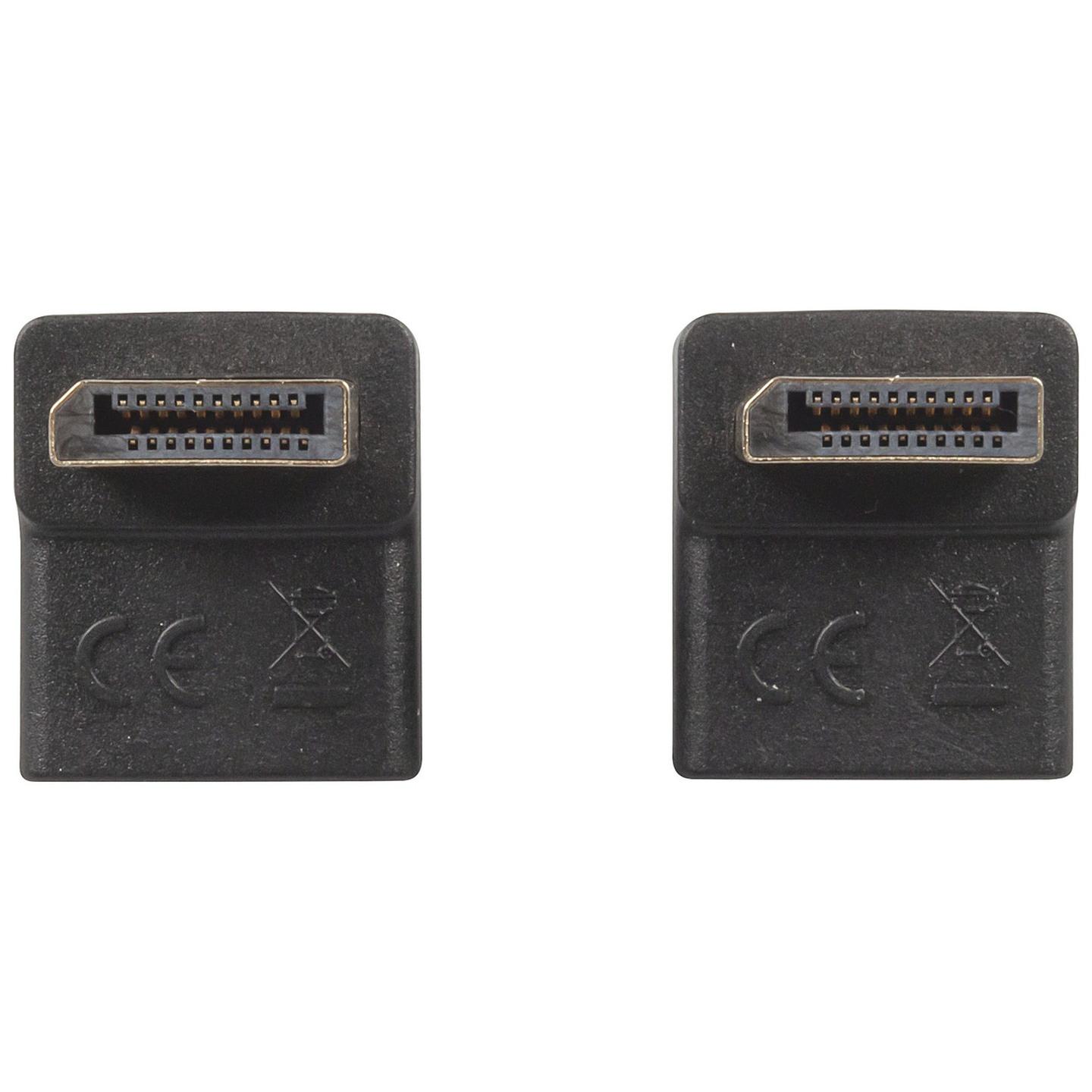 Right Angle Plug to Socket DisplayPort Adaptor
