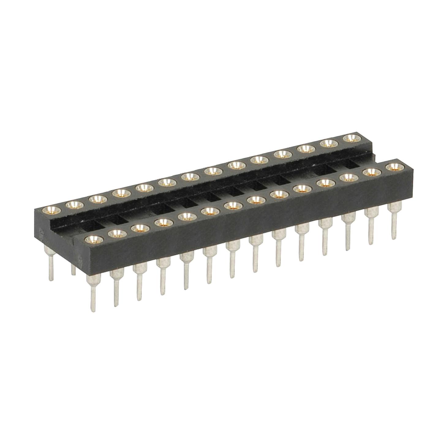 28 Pin Gold Insert Machined Pin IC Socket