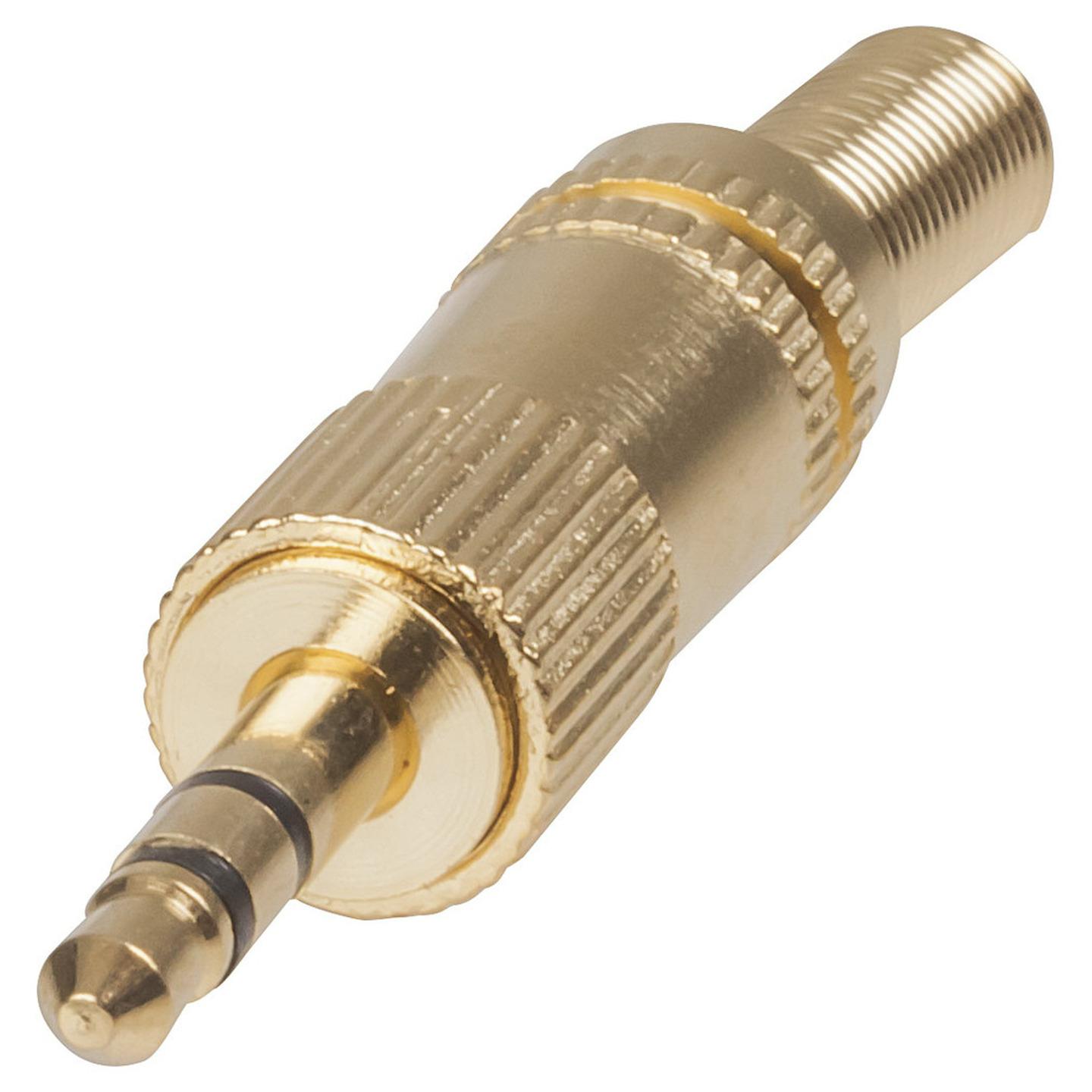 3.5mm Gold Stereo Plug with Spring