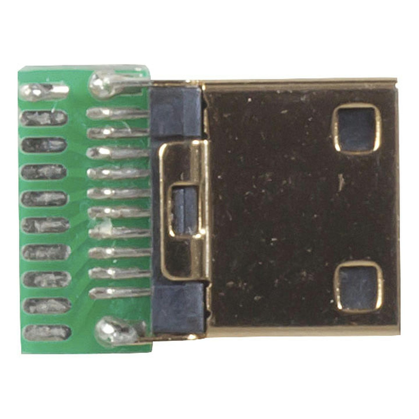 Pre-mounted Mini HDMI Plug with Solder Pads