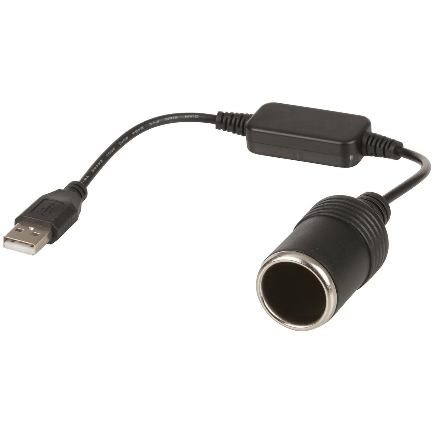 12V 8W USB Step-Up Power Cable to Cig Socket