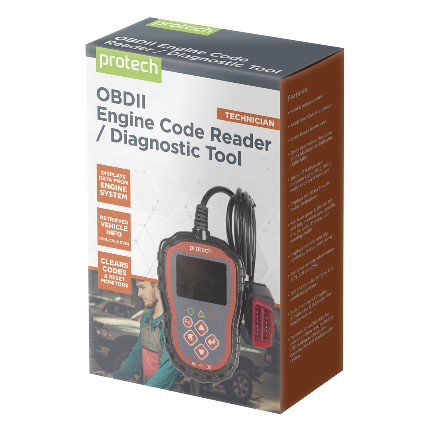 OBD-II Engine Code Reader/Diagnostic Tool with 2.4in LCD