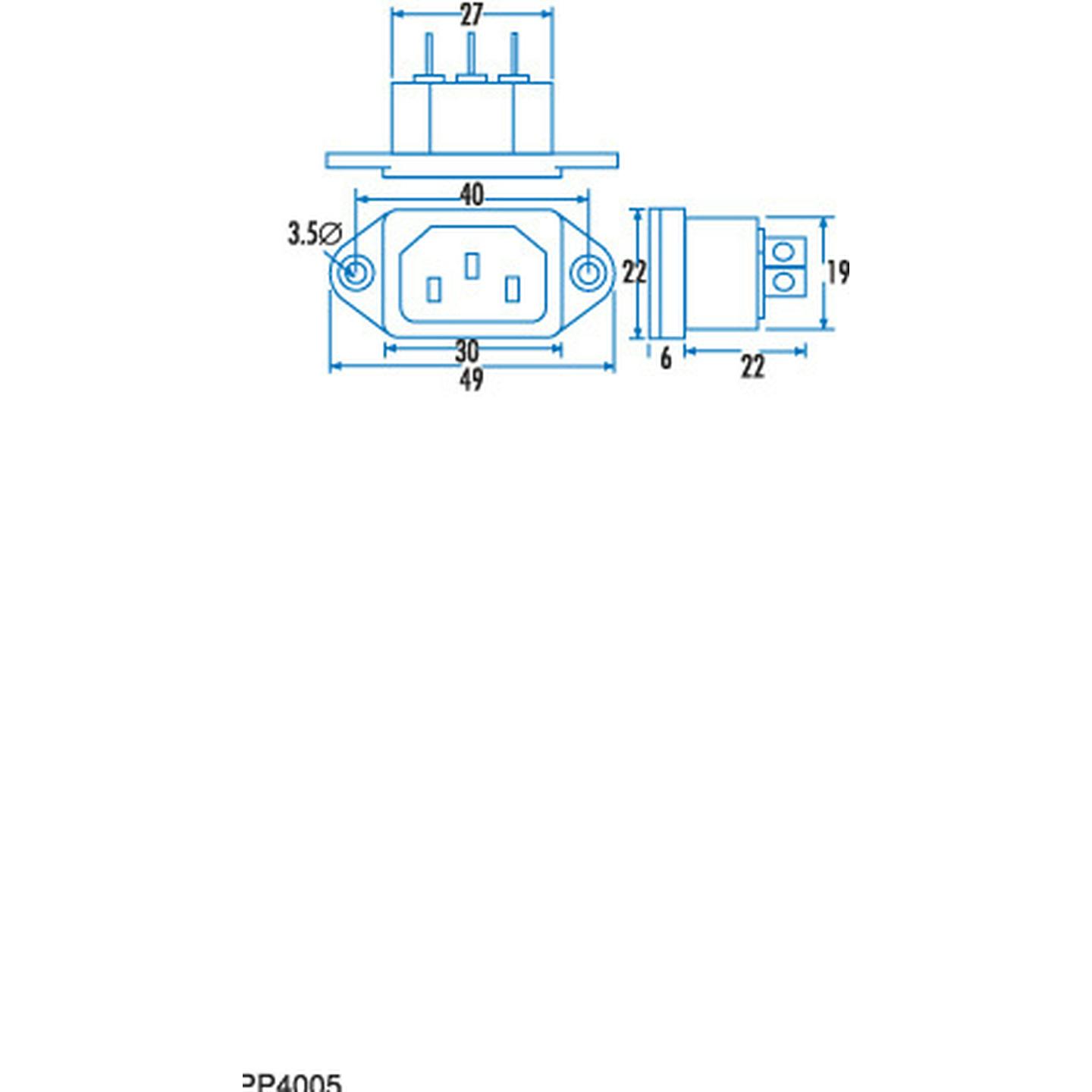 IEC320 Male Chassis Power Plug