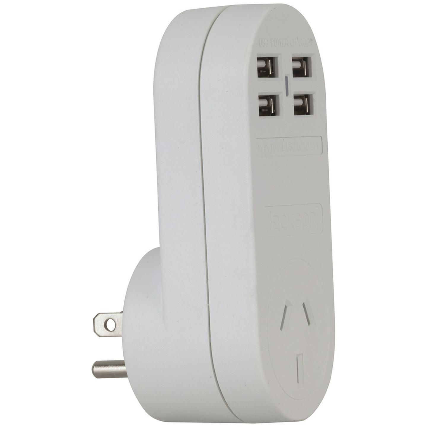 Outbound USA Mains Travel Adaptor with 4 USB Sockets