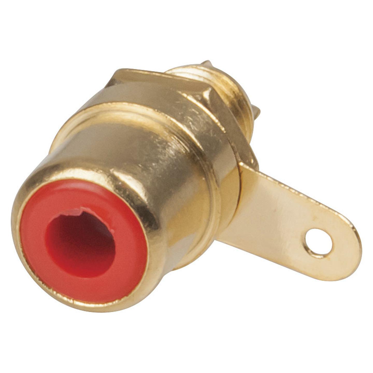 Red Gold-Plated RCA Chassis Socket