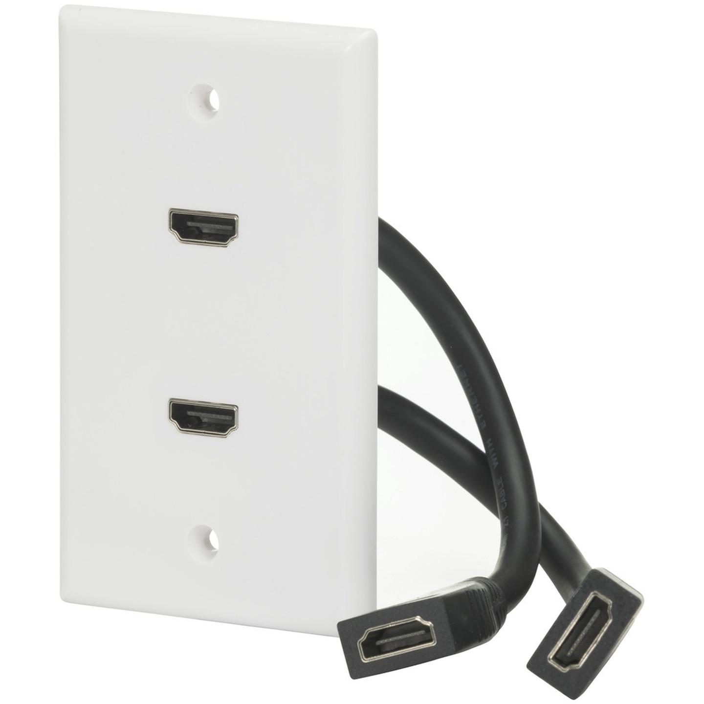 Dual HDMI 2.1 Wall Plate with Flylead
