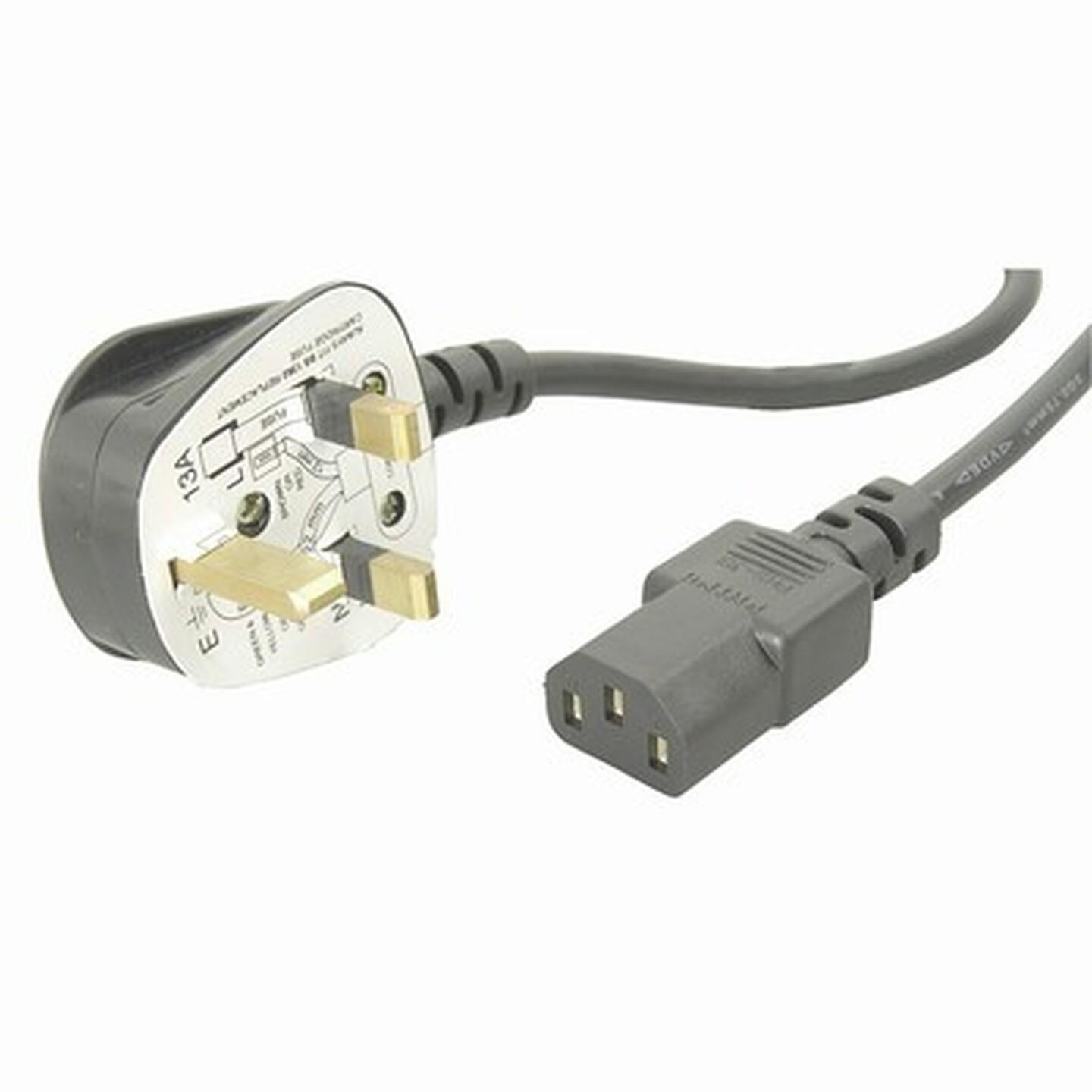3pin UK Plug to IEC C13 Female - 1.8m