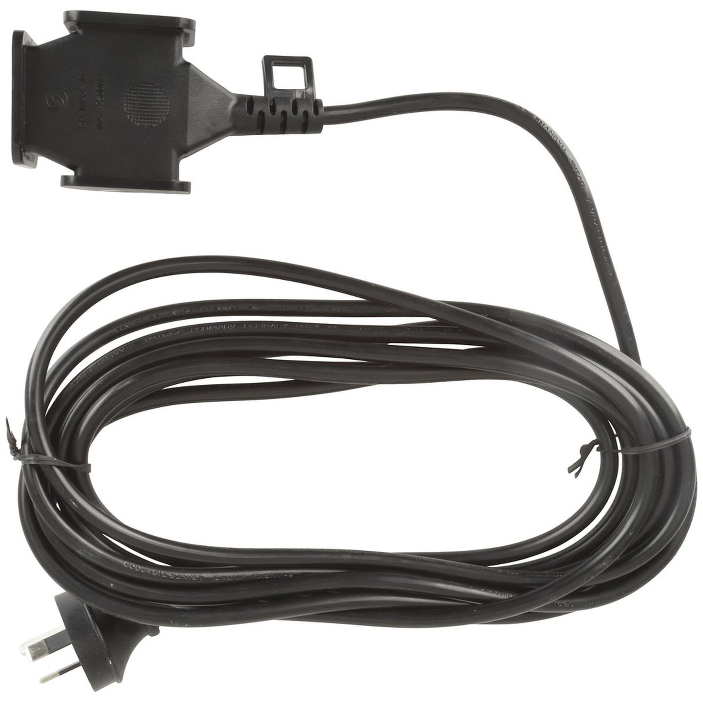 5m extension lead with 3 outlets BLK