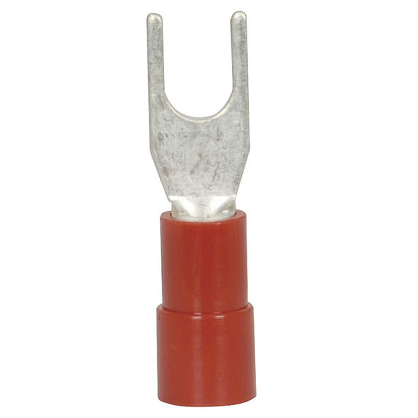 Forked Crimp Connector 3.7mm - Red Pack of  100